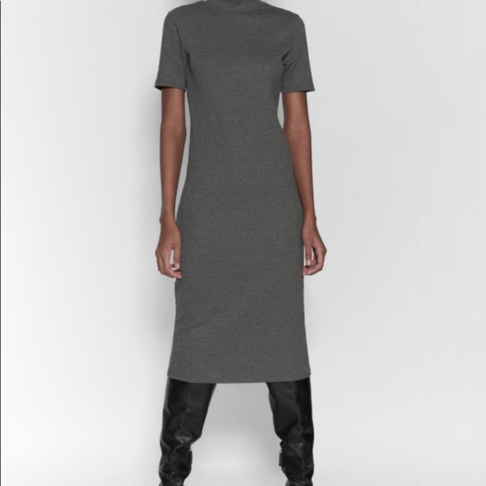 Gray ribbed dress TRF